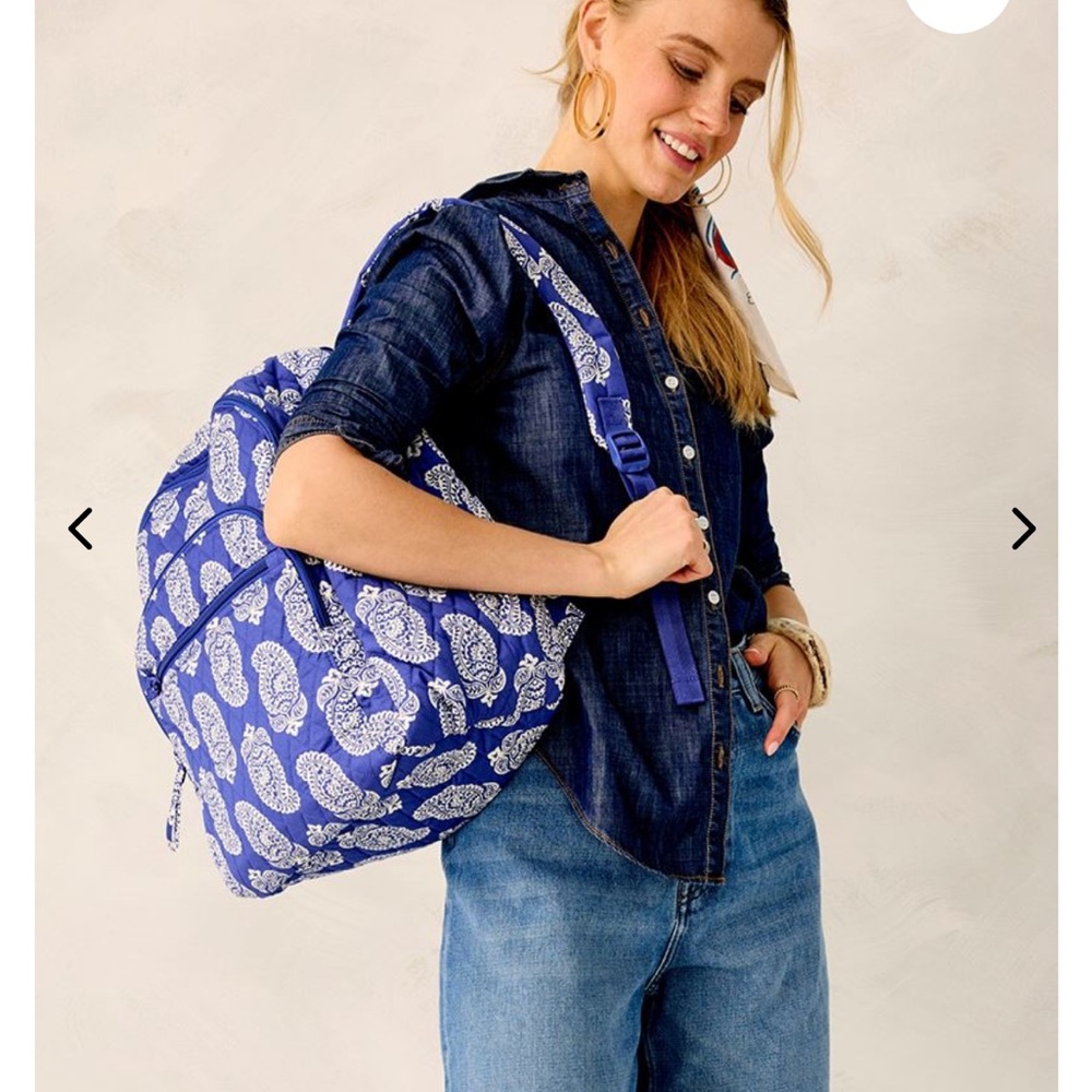 NWT! Vera Bradley Bancroft Blue Paisley Backpack - Picture 5 of 11